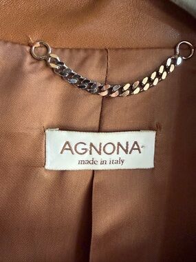 Agnona Women's Tan Leather Button-Front Jacket
